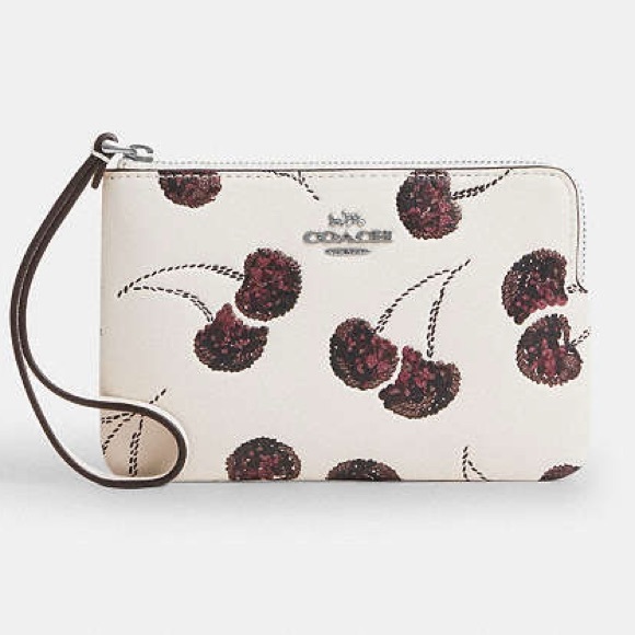 Coach Handbags - Coach Cherry Corner Zip Wristlet